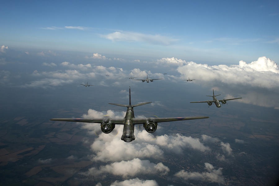 RAF Bostons at medium altitude Photograph by Gary Eason