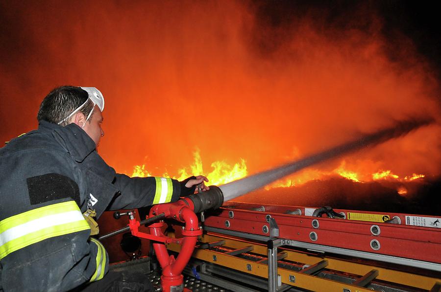 Raging Fire Near The Haifa Oil Refinery #1 Photograph by Photostock-israel