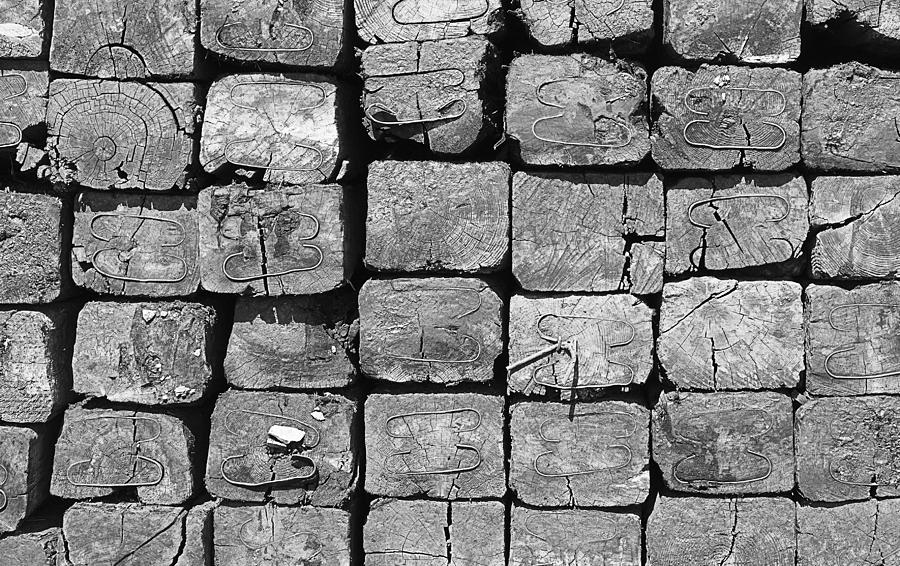 Black And White Photograph - Railroad Ties #2 by Donald  Erickson