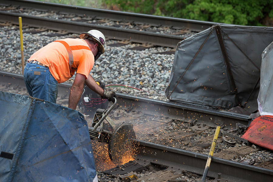 Railway Track Maintenance #1 Photograph by Jim West/science Photo Library