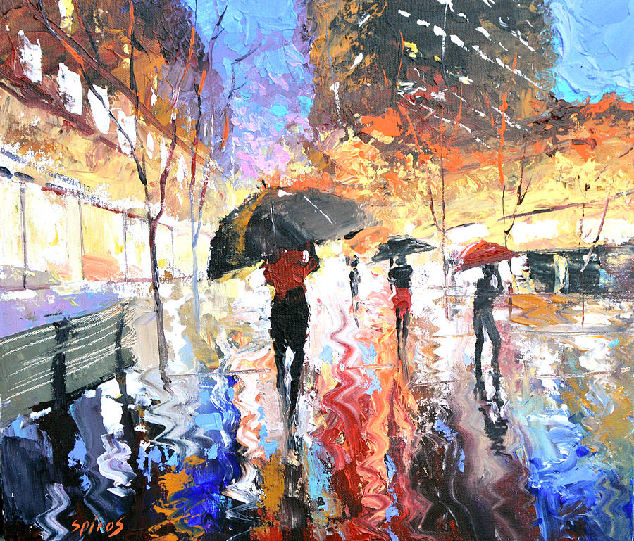 Rain painting. Дмитрий Спирос Париж. Дмитрий Спиропуло художник. Картина Дмитрий Спирос дождливый день. Дождь живопись мастихином.