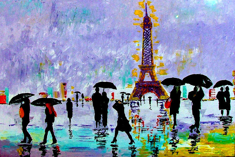 Rain in Paris Painting by Inna Montano - Fine Art America