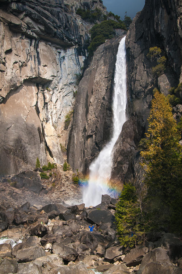 Rainbow at Lower Yosemite Falls #1 Photograph by Connie Cooper-Edwards