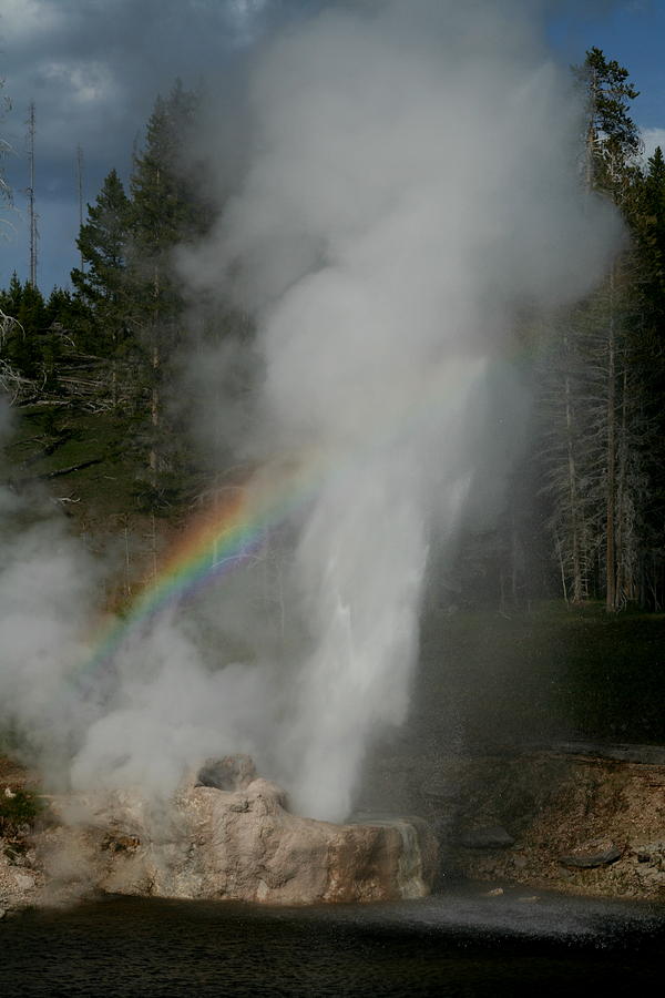 Rainbow at Riverside Geyser #1 Photograph by Jetson Nguyen