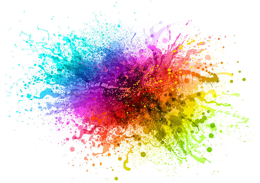 Rainbow paint splash #1 Drawing by Enjoynz