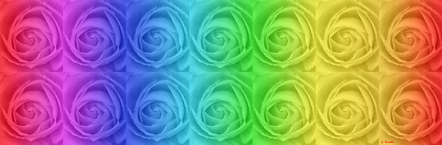 Greek Painting - Rainbow roses #1 by George Rossidis