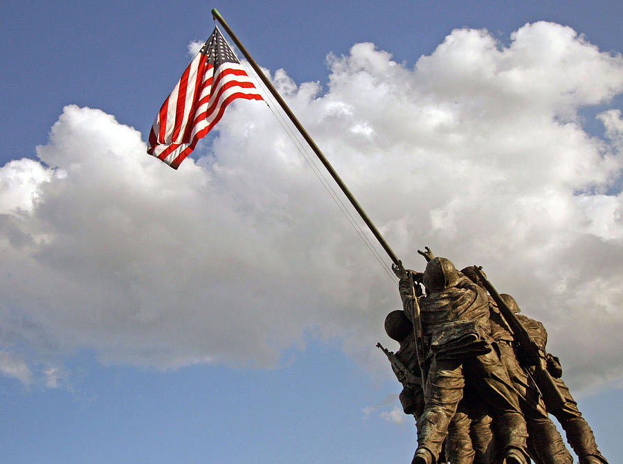 Raising The American Flag Photograph by Cora Wandel