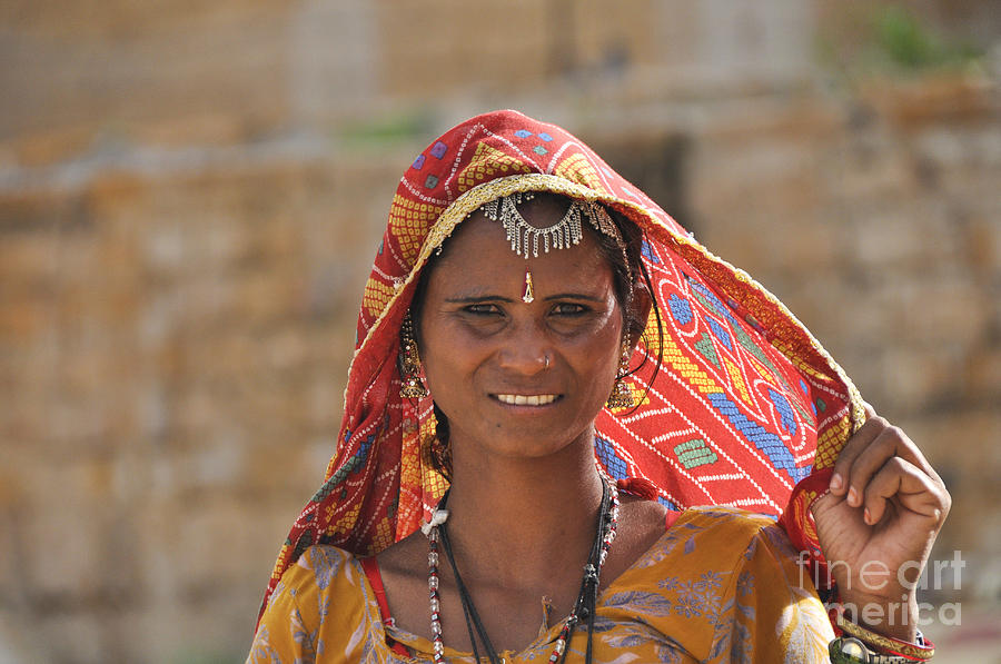 Rajasthani woman  #1 Photograph by Judith Katz