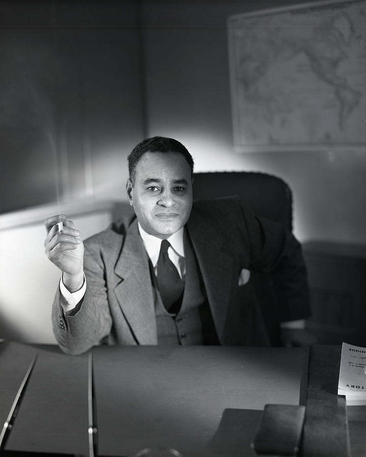 Ralph L. Bunche Smoking #1 Photograph by Horst P. Horst