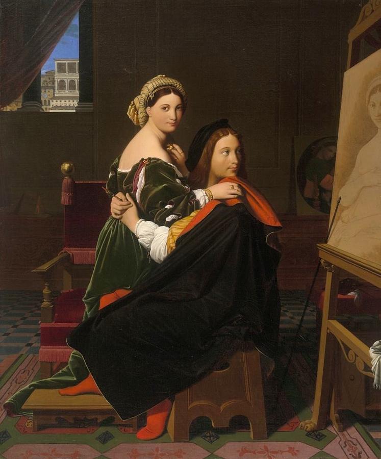 1814 Painting - Raphael and the Fornarina #1 by Jean-Auguste-Dominique Ingres
