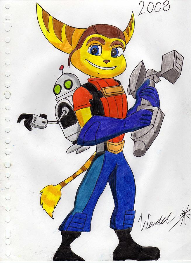 Ratchet and Clank Drawing by Wendel Krolis Pixels