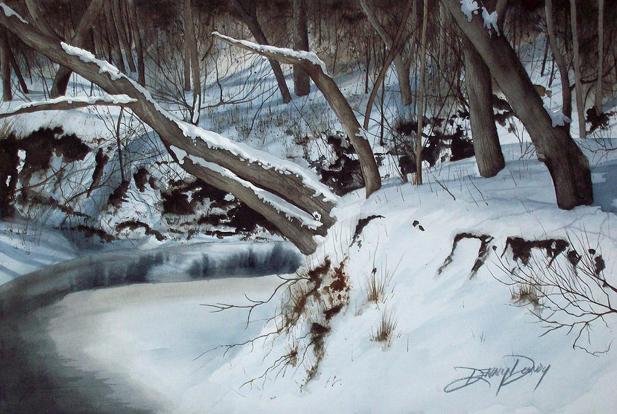 Winter Painting - Rattlesnake Creek #1 by Denny Dowdy