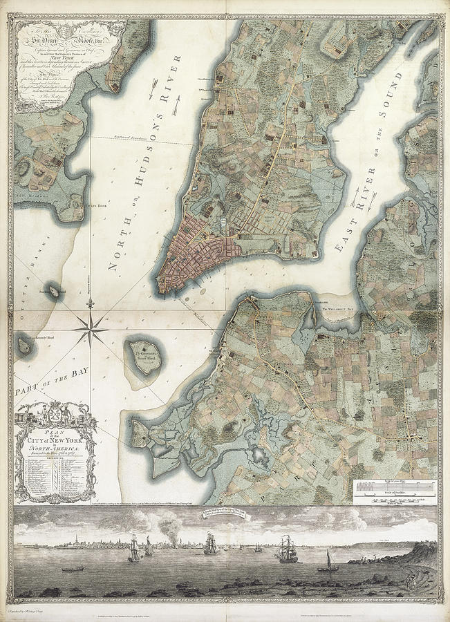 Map Painting - Ratzer Plan of New York by Bernard Ratzer