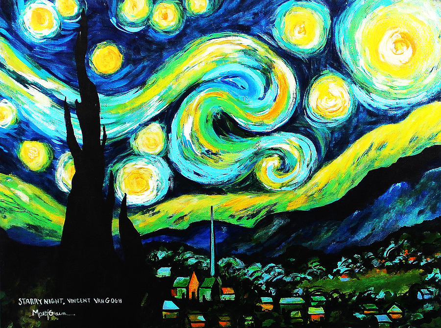 Recreation of Starry Night Painting by Marti Green