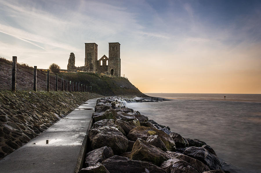 Castle Photograph - Reculver Towers #1 by Ian Hufton