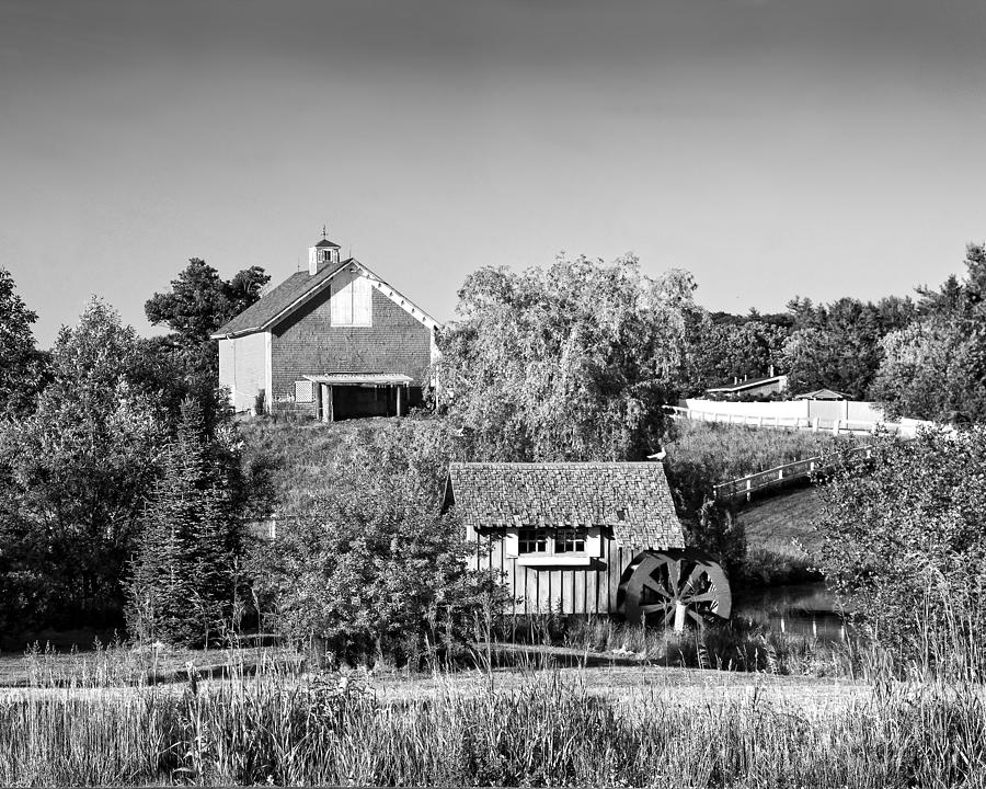 Red Barn And Water Mill On Farm In Maine #1 Photograph by Keith Webber Jr