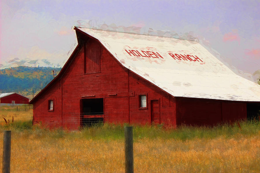 Red Barn WA 1 Digital Art by Cathy Anderson