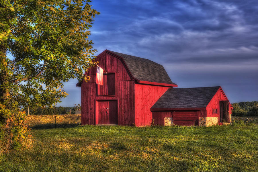 Red Barn in Autumn #1 Photograph by Joann Vitali