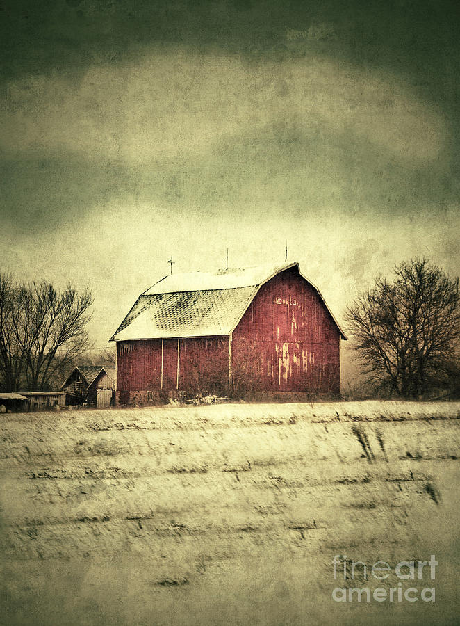 Red Barn in Winter Photograph by Jill Battaglia - Fine Art America