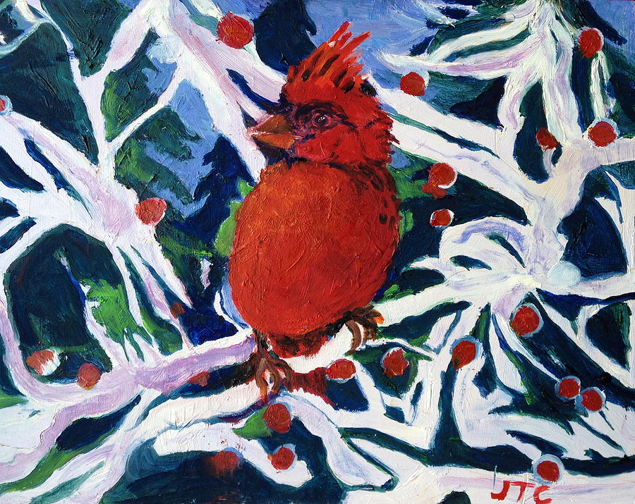 Red Bird #1 Painting by Julie Todd-Cundiff