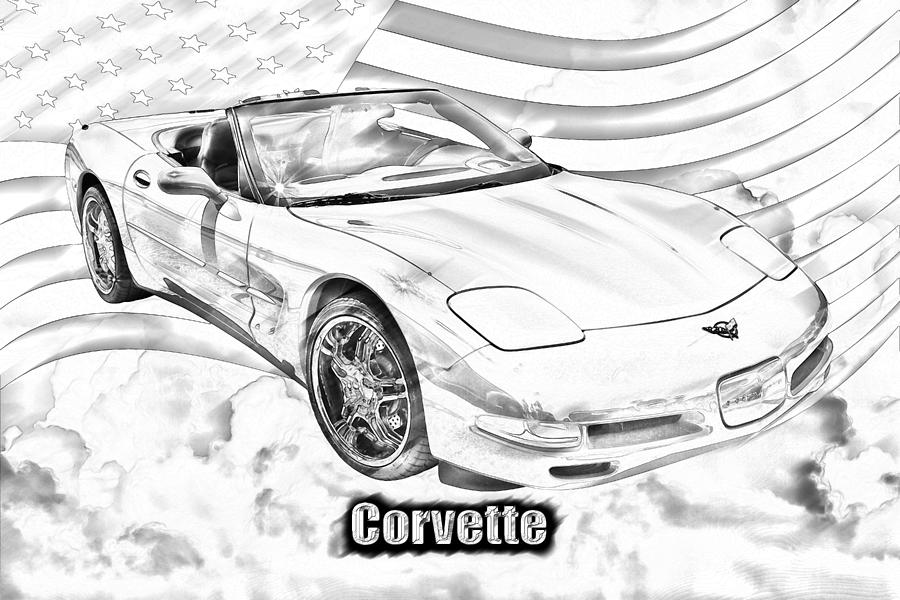 Red C5 Corvette convertible Muscle Car #4 Photograph by Keith Webber Jr