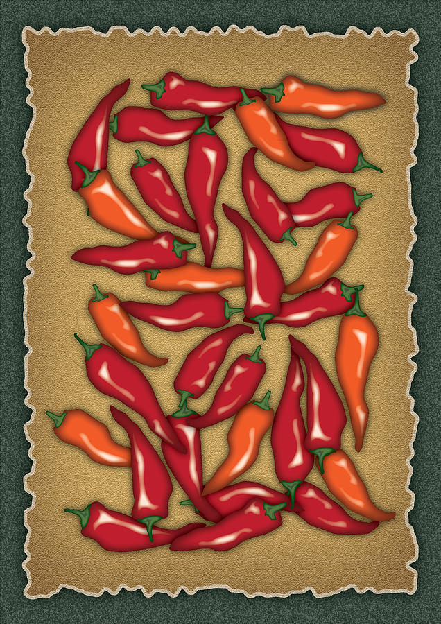 Red Chilli Peppers #1 Digital Art by Ym Chin