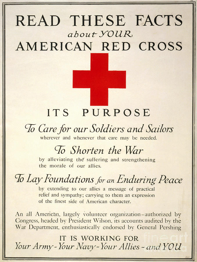 Red Cross Poster, 1917 #1 Photograph by Granger