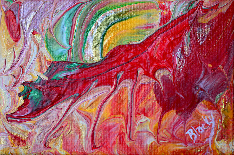 Red Dragon #2 Painting by Donna Blackhall