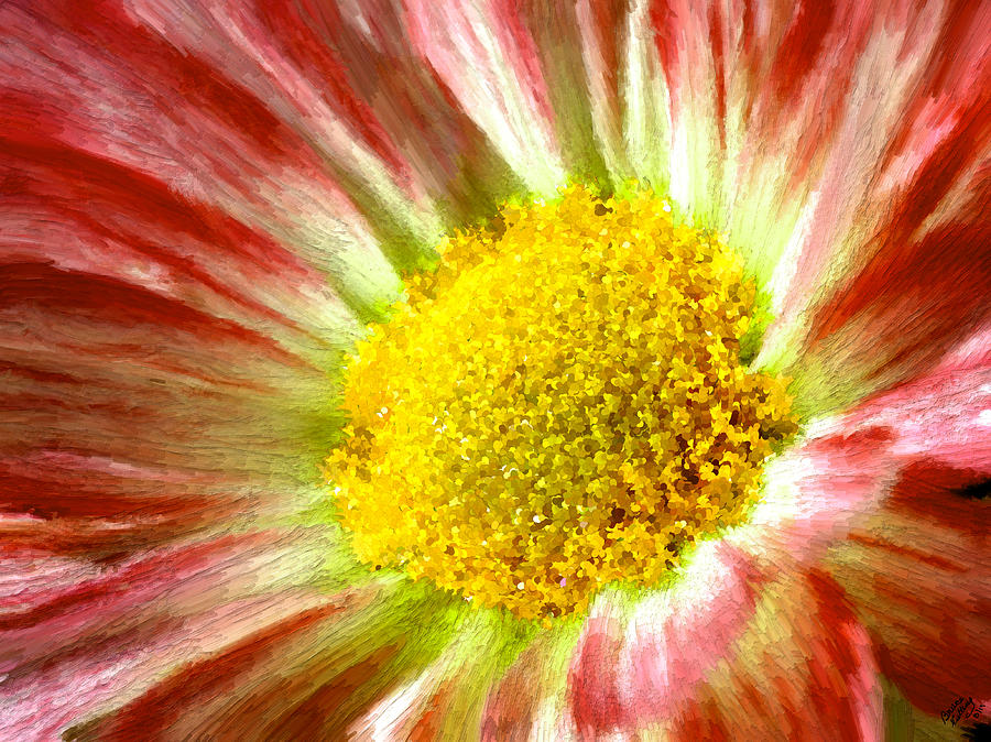 Red Flower Macro #2 Painting by Bruce Nutting