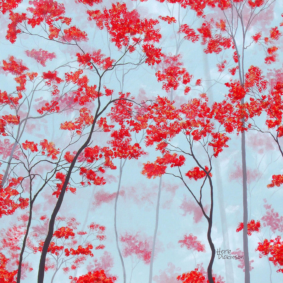 Red Forest #1 Painting by Herb Dickinson