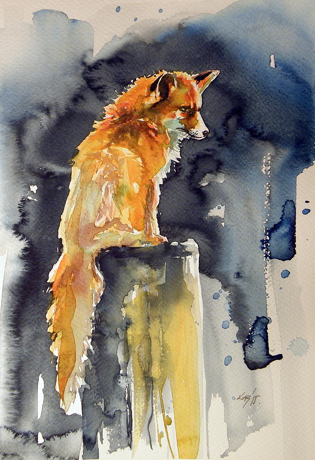 Red fox #11 Painting by Kovacs Anna Brigitta