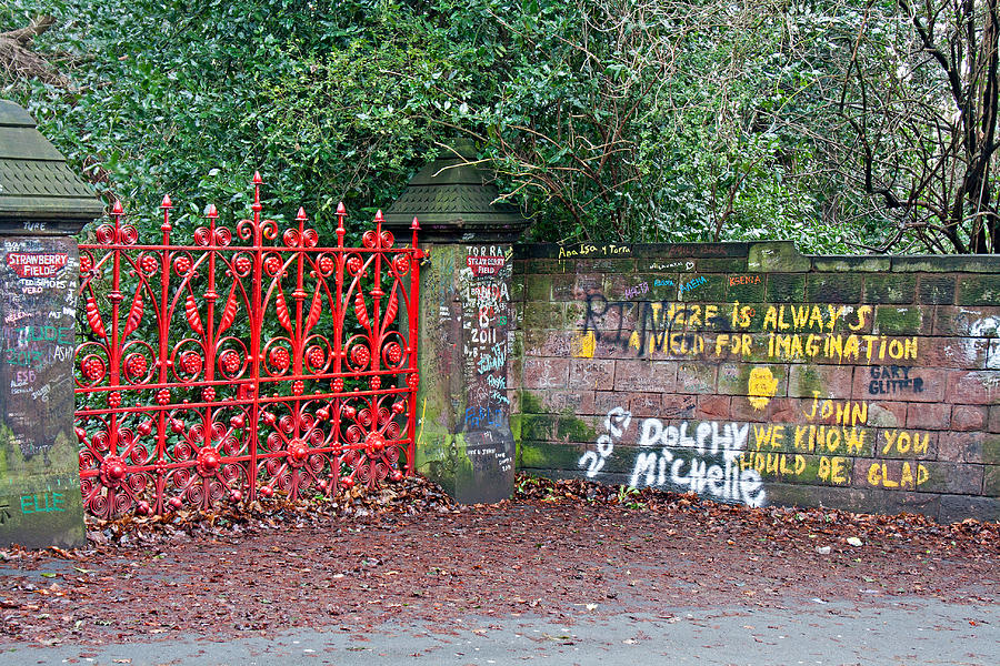 John Lennon Photograph - Red gates at the entrance to Strawberry Field #1 by Ken Biggs