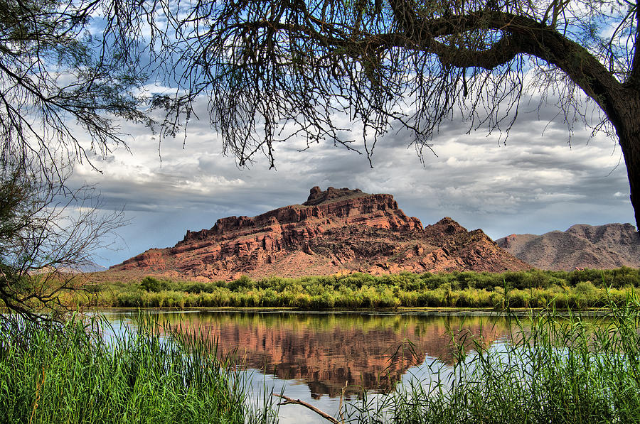 Red Mountain Reflection Photograph by Tam Ryan