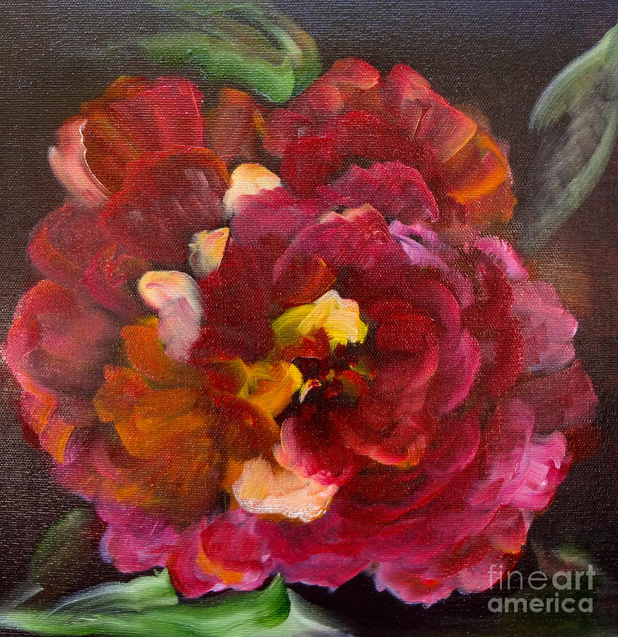 Red Peony #3 Painting by Jenny Lee