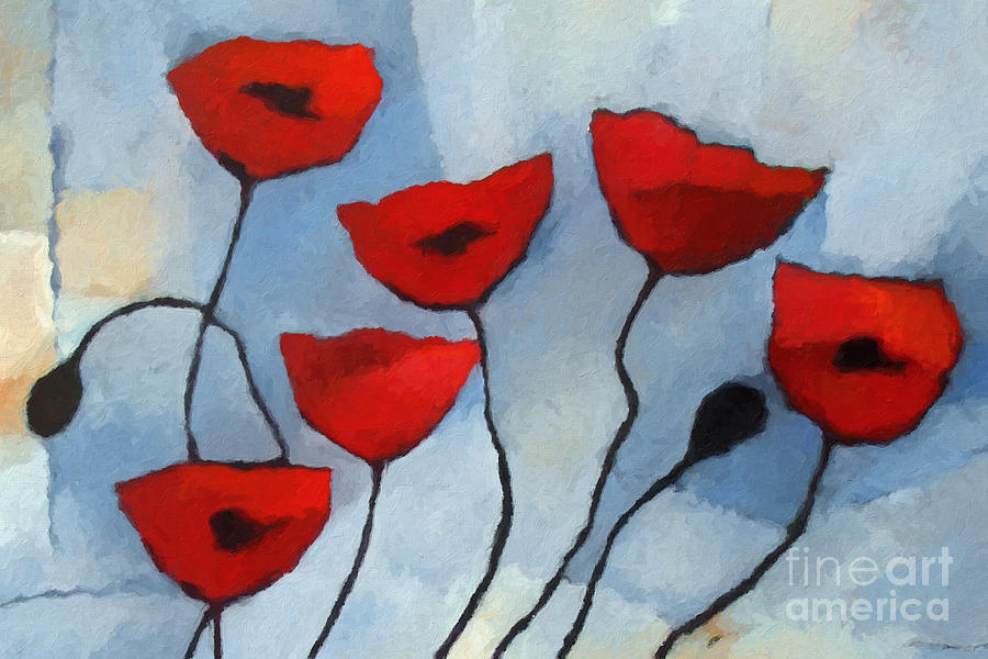 Red Poppies #1 Painting by Lutz Baar
