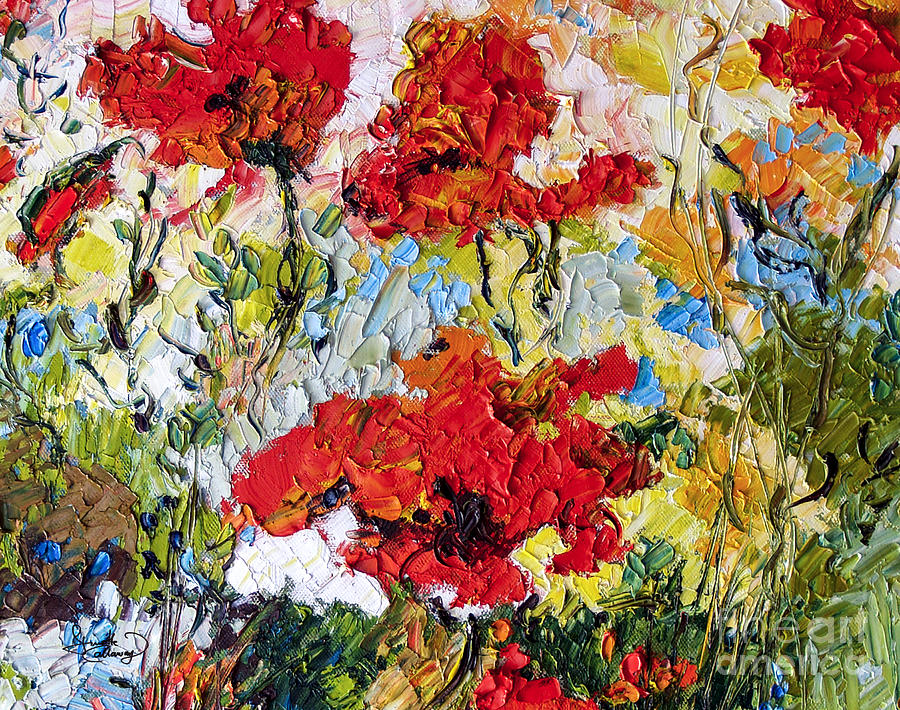 Red Poppies Provencale #1 Painting by Ginette Callaway