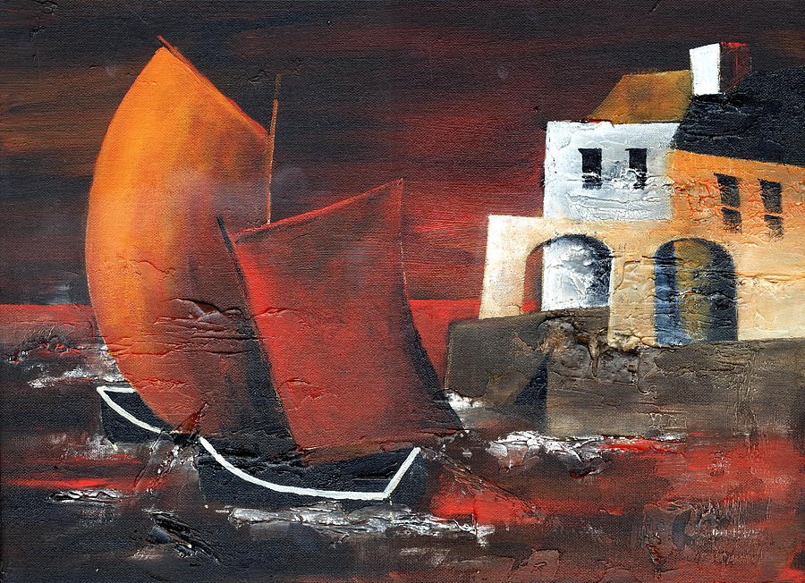 Red Sails #1 Painting by Val Byrne