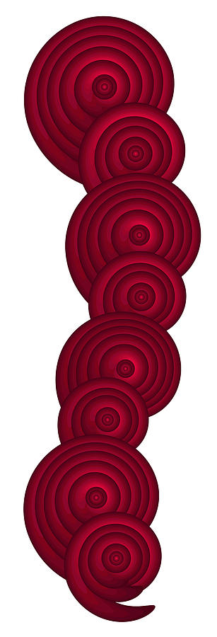 Red Spirals #1 Painting by Frank Tschakert