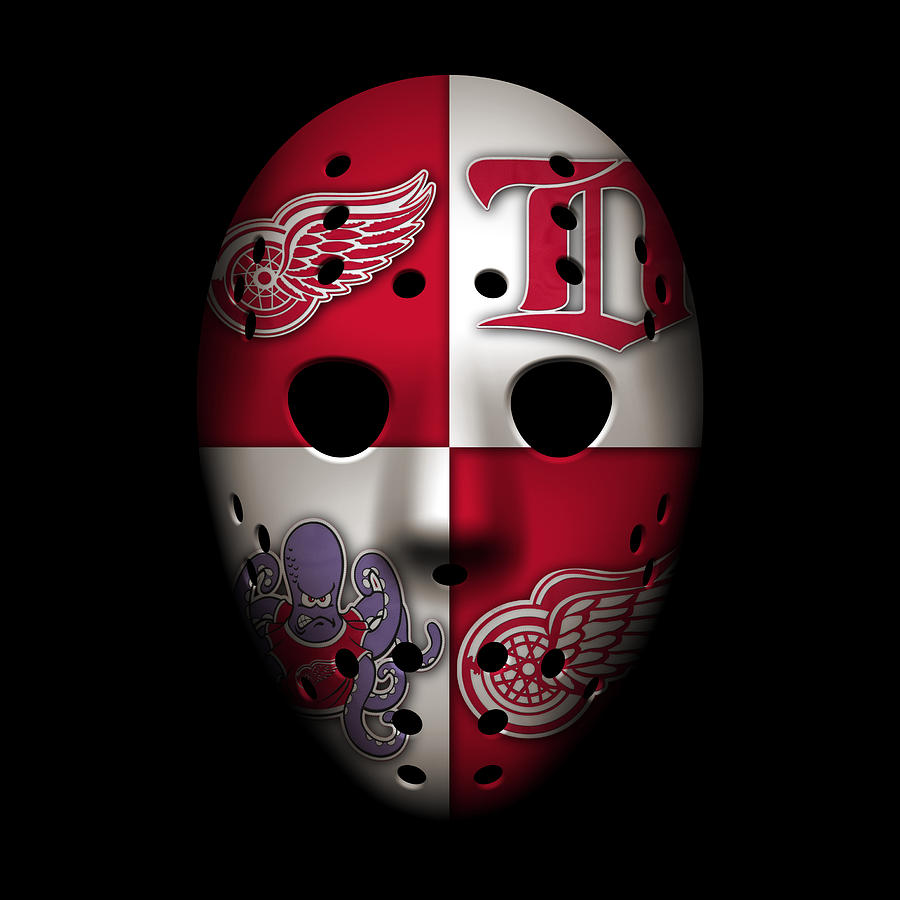 Detroit Red Wings Team ProMark Color Goalie Mask Auto Emblem
