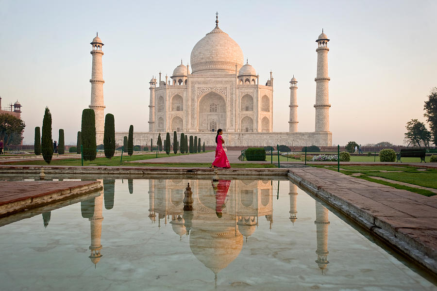 Architecture Photograph - Reflection Of A Mausoleum In Water, Taj #1 by Panoramic Images
