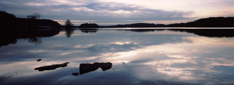 Nature Photograph - Reflection Of Clouds In A Lake, Loch #1 by Panoramic Images