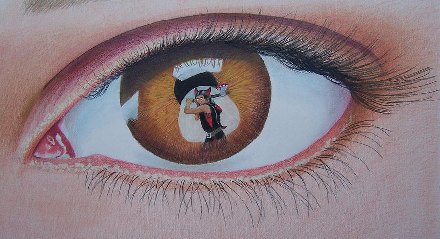 Reflections in a Golden Eye Mixed Media by Constance DRESCHER