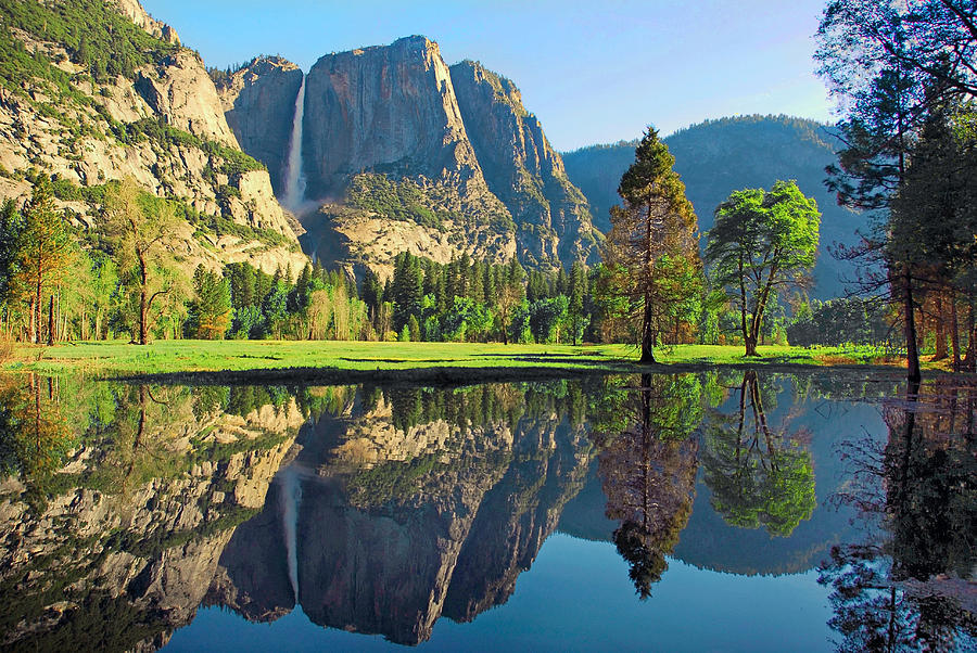 Reflections of Yosemite Falls Photograph by Lynn Bauer