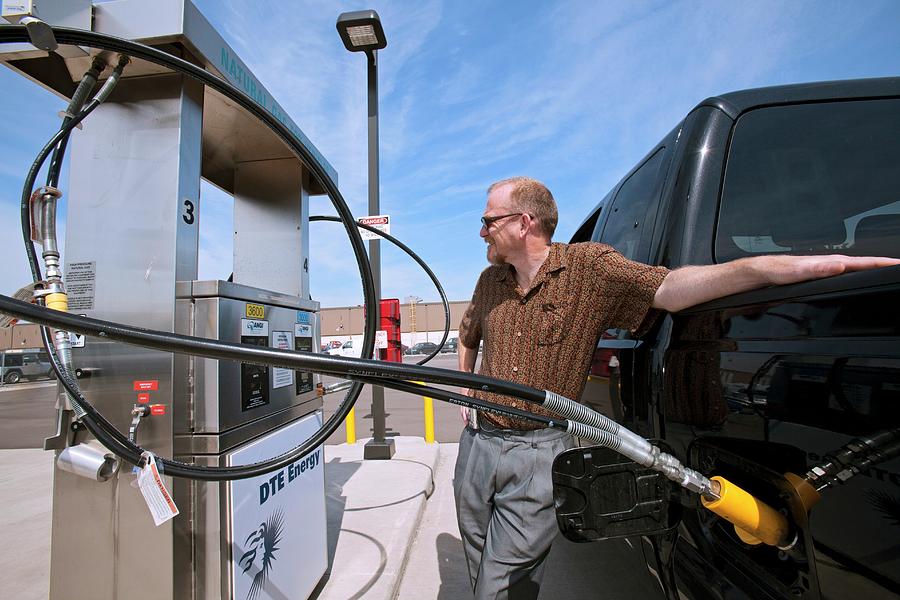 Refuelling A Natural Gas Vehicle Photograph by Jim West | Fine Art America