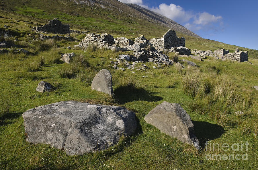 Remains Of Slievemore Village #1 Photograph by John Shaw