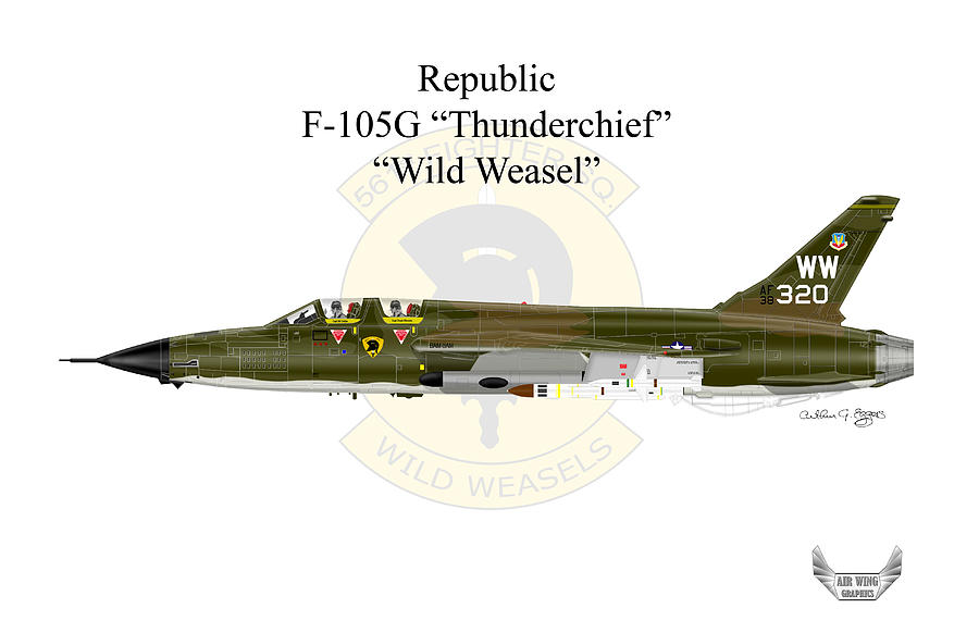 Republic F-105G Thunderchief #1 Digital Art by Arthur Eggers