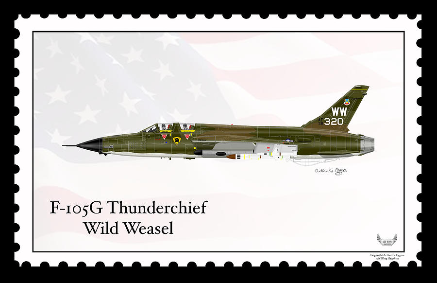 Republic F-105G Thunderchief Wild Weasel #3 Digital Art by Arthur Eggers