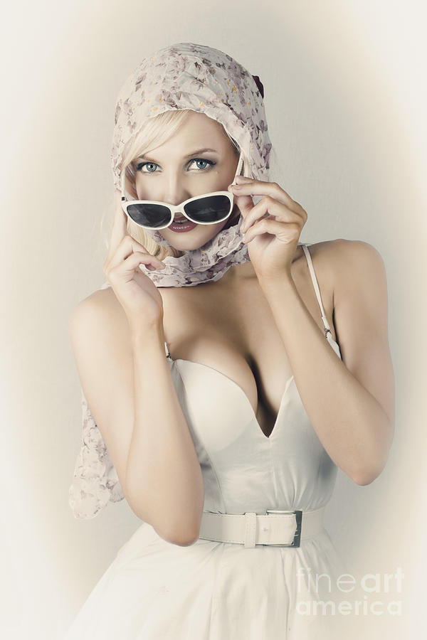 Retro Pin-up Girl In Classic Fashion Style Photograph by Jorgo Photography