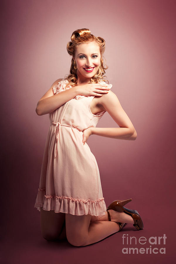 Retro Woman In Pin Up Fashion Dress Photograph By Jorgo Photography