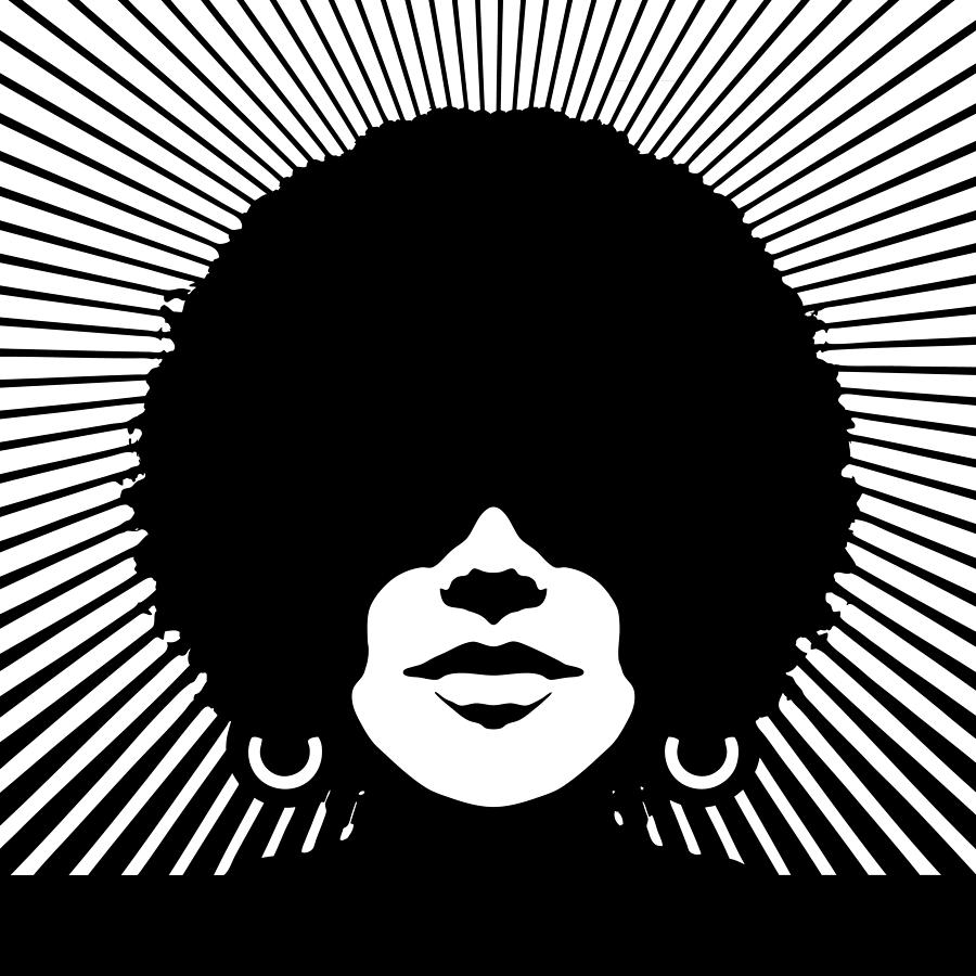 Retro womans face with vector sunbeams #1 Drawing by GeorgePeters